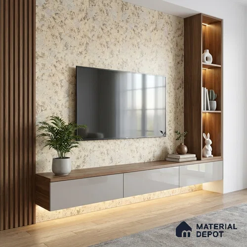 Marble Look LM 15501 Onyx Stone 8 ft x 4 ft Texture Finish Decorative Laminate - 1 mm | Suitable for TV Unit, Wardrobe, Kitchen Cabinets