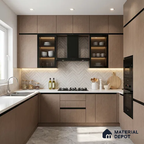 Fabric Look LM 15504 Cotton Sketch 8 ft x 4 ft Matte Finish Decorative Laminate - 1 mm | Suitable for TV Unit, Wardrobe, Kitchen Cabinets