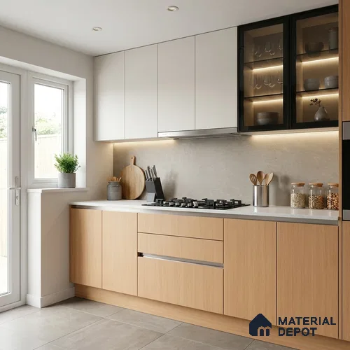 Wooden Fluted Look LM 15507 Moore White 8 ft x 4 ft Texture Finish Decorative Laminate - 1 mm | Suitable for TV Unit, Wardrobe, Kitchen Cabinets