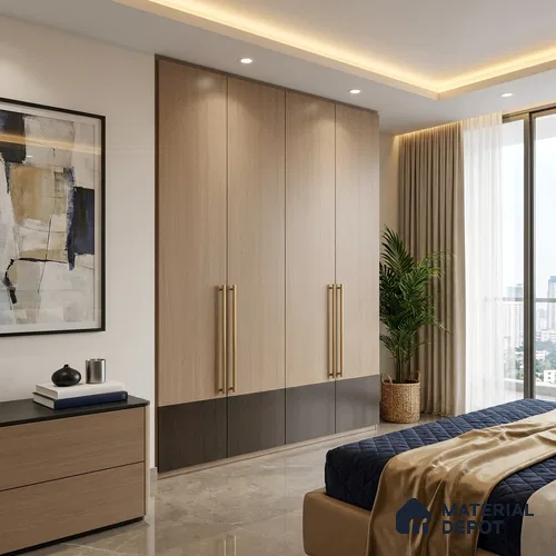 Wooden Look LM 15508 Moore Honey 8 ft x 4 ft Matte Finish Decorative Laminate - 1 mm | Suitable for TV Unit, Wardrobe, Kitchen Cabinets