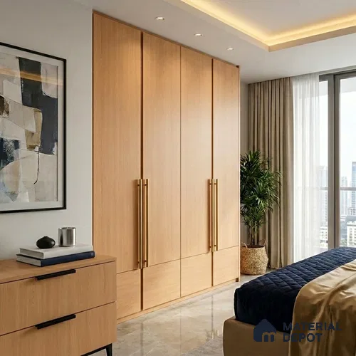 Wooden Look LM 15509 Moore White 8 ft x 4 ft Matte Finish Decorative Laminate - 1 mm | Suitable for TV Unit, Wardrobe, Kitchen Cabinets