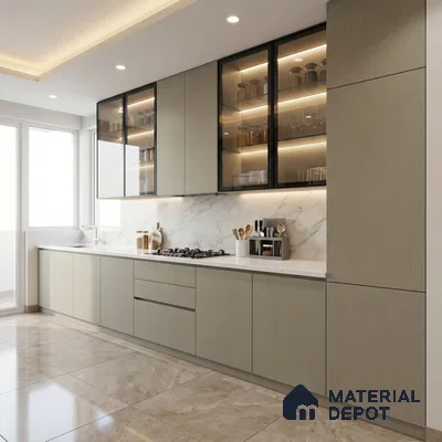 Warm White Beige Solid Colors Look LM 15510 Warm White 8 ft x 4 ft Matte Finish Decorative Laminate - 1 mm | Suitable for Living Room, Kitchen, Office