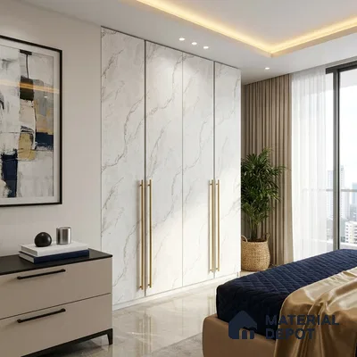 Marble Look LM 15514 Exposed Concrete 8 ft x 4 ft Matte Finish Decorative Laminate - 1 mm | Suitable for TV Unit, Wardrobe, Kitchen Cabinets
