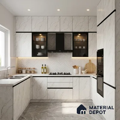Marble Look LM 15514 Exposed Concrete 8 ft x 4 ft Matte Finish Decorative Laminate - 1 mm | Suitable for TV Unit, Wardrobe, Kitchen Cabinets