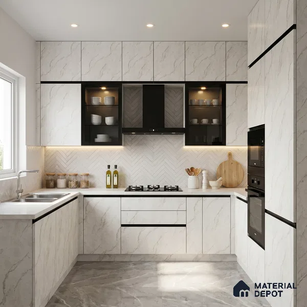 Marble Look LM 15514 Exposed Concrete 8 ft x 4 ft Matte Finish Decorative Laminate - 1 mm | Suitable for TV Unit, Wardrobe, Kitchen Cabinets