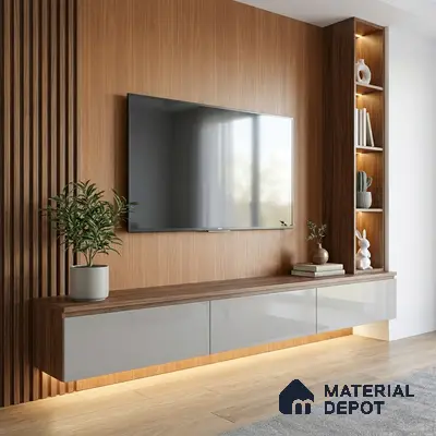 Wooden Fluted Look LM 15520 Mangrove Wood 8 ft x 4 ft Texture Finish Decorative Laminate - 1 mm | Suitable for TV Unit, Wardrobe, Kitchen Cabinets