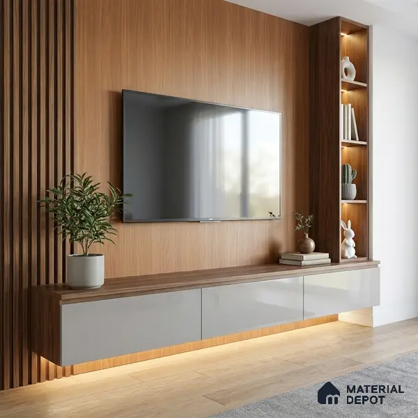 Wooden Fluted Look LM 15520 Mangrove Wood 8 ft x 4 ft Texture Finish Decorative Laminate - 1 mm | Suitable for TV Unit, Wardrobe, Kitchen Cabinets