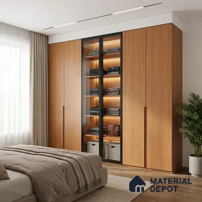 Wooden Fluted Look LM 15520 Mangrove Wood 8 ft x 4 ft Texture Finish Decorative Laminate - 1 mm | Suitable for TV Unit, Wardrobe, Kitchen Cabinets