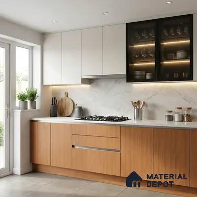 Wooden Fluted Look LM 15520 Mangrove Wood 8 ft x 4 ft Texture Finish Decorative Laminate - 1 mm | Suitable for TV Unit, Wardrobe, Kitchen Cabinets