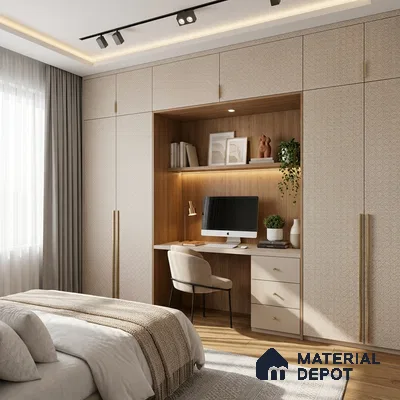 Patterned Look LM 15522 Checkered Weaving 8 ft x 4 ft Matte Finish Decorative Laminate - 1 mm | Suitable for Bedroom, TV Unit, Wardrobe