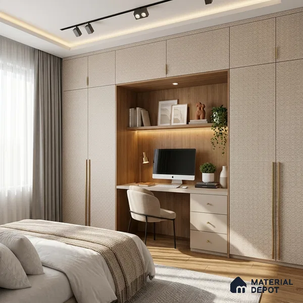 Patterned Look LM 15522 Checkered Weaving 8 ft x 4 ft Matte Finish Decorative Laminate - 1 mm | Suitable for Bedroom, TV Unit, Wardrobe