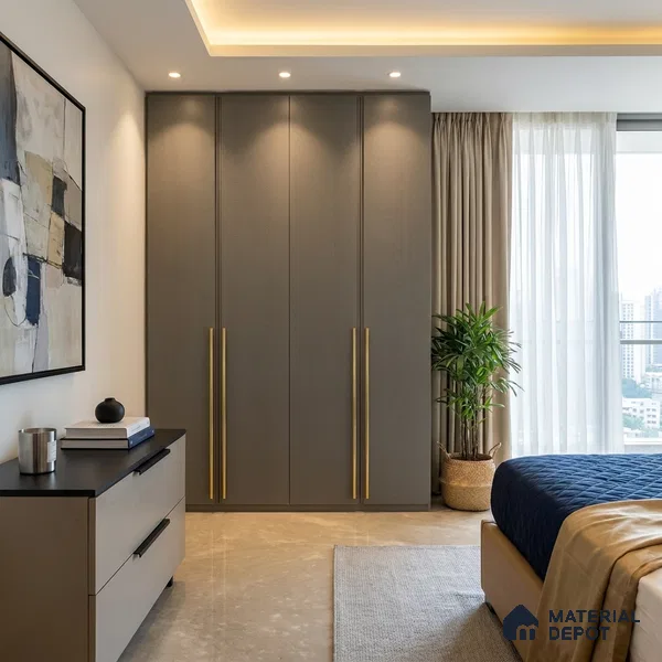 Solid Colors Look LM 15526 Light Grey 8 ft x 4 ft Matte Finish Decorative Laminate - 1 mm | Suitable for Living Room, Kitchen, Office