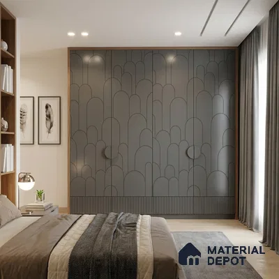 Patterned Look LM 15532 Strom Grey 8 ft x 4 ft Texture Finish Decorative Laminate - 1 mm | Suitable for Bedroom, TV Unit, Wardrobe