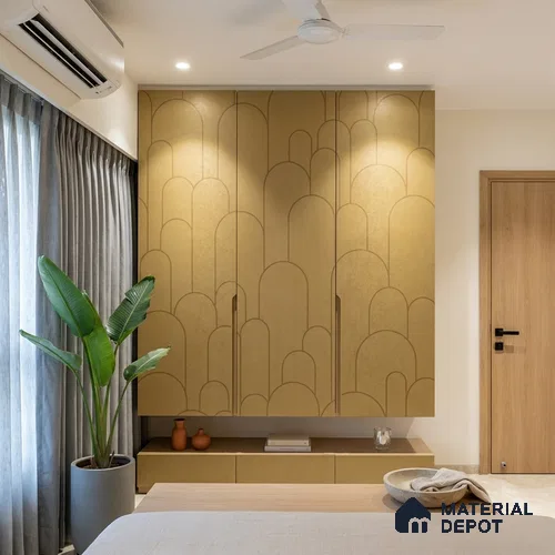 Patterned Look LM 15533 Pale Goldenrod 8 ft x 4 ft Texture Finish Decorative Laminate - 1 mm | Suitable for Bedroom, TV Unit, Wardrobe