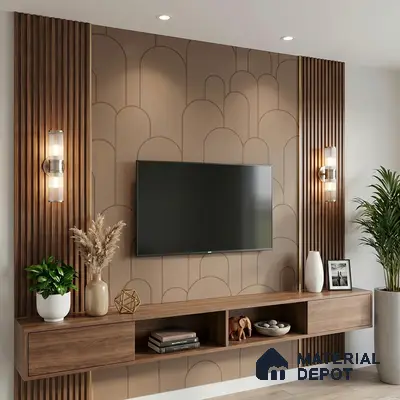 Patterned Look LM 15534 Ochre Brown 8 ft x 4 ft Texture Finish Decorative Laminate - 1 mm | Suitable for Bedroom, TV Unit, Wardrobe