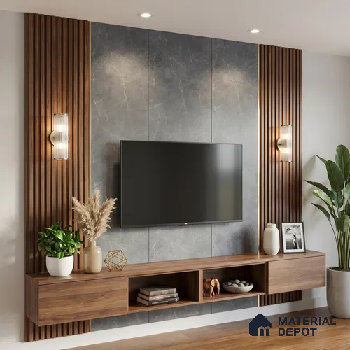 Marble Look LM 15537 Dull Calacatta 8 ft x 4 ft Texture Finish Decorative Laminate - 1 mm | Suitable for TV Unit, Wardrobe, Kitchen Cabinets