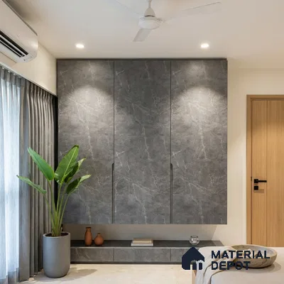 Stone Look LM 15537 Dull Calacatta 8 ft x 4 ft Texture Finish Decorative Laminate - 1 mm | Suitable for TV Unit, Wardrobe, Kitchen Cabinets