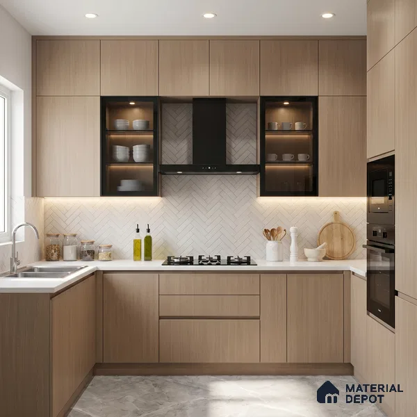 Wooden Look LM 15540 Moore Honey 8 ft x 4 ft Matte Finish Decorative Laminate - 1 mm | Suitable for TV Unit, Wardrobe, Kitchen Cabinets