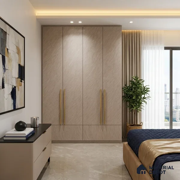 Fabric Look LM 15546 Cotton Sketch 8 ft x 4 ft Matte Finish Decorative Laminate - 1 mm | Suitable for TV Unit, Wardrobe, Kitchen Cabinets