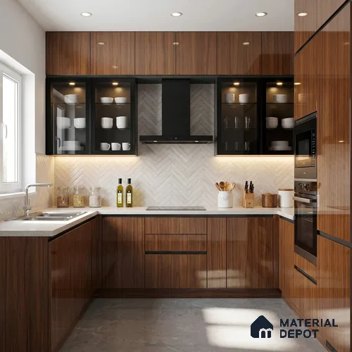 Wooden look LM 15557 8 ft x 4 ft Glossy Finish Decorative Laminate - 1 mm