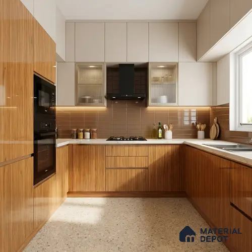 Wooden Look LM 15558 Zebrano 8 ft x 4 ft Glossy Finish Decorative Laminate - 1 mm | Suitable for TV Unit, Wardrobe, Kitchen Cabinets