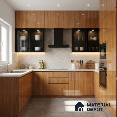 Wooden Look LM 15558 Zebrano 8 ft x 4 ft Glossy Finish Decorative Laminate - 1 mm | Suitable for TV Unit, Wardrobe, Kitchen Cabinets
