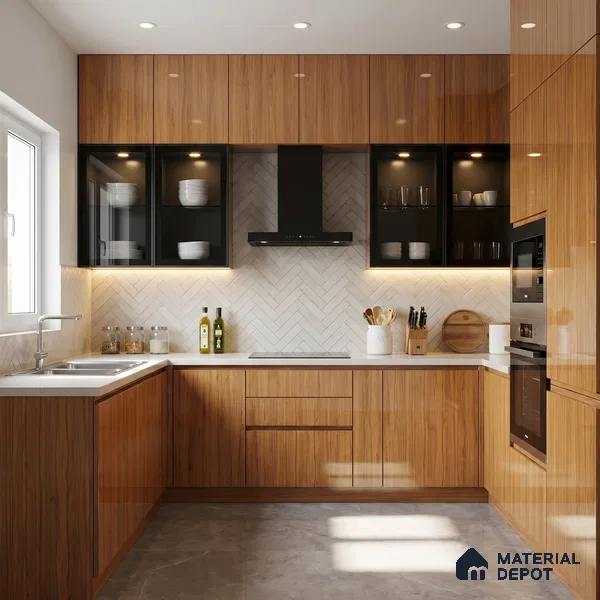 Wooden Look LM 15558 Zebrano 8 ft x 4 ft Glossy Finish Decorative Laminate - 1 mm | Suitable for TV Unit, Wardrobe, Kitchen Cabinets