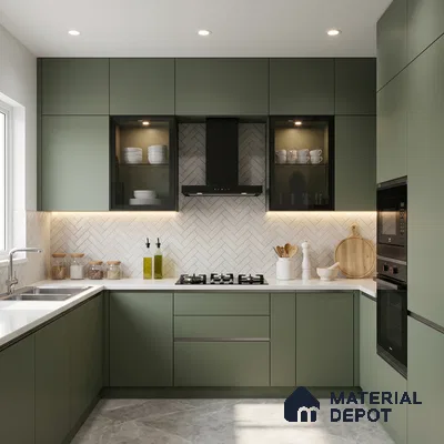 Solid Colors Look LM 15567 Sage Green 8 ft x 4 ft Matte Finish Decorative Laminate - 1 mm | Suitable for Living Room, Kitchen, Office