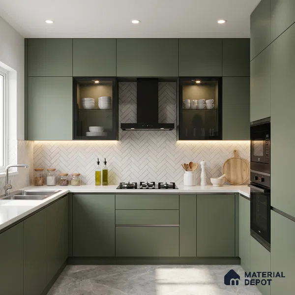 Solid Colors Look LM 15567 Sage Green 8 ft x 4 ft Matte Finish Decorative Laminate - 1 mm | Suitable for Living Room, Kitchen, Office