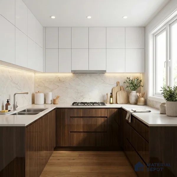 Wooden Look LM 15570 Darro Oak Granada 8 ft x 4 ft High Gloss Finish Decorative Laminate - 1 mm | Suitable for TV Unit, Wardrobe, Kitchen Cabinets