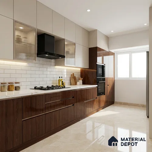 Wooden Look LM 15572 Dalbergia Sisso 8 ft x 4 ft High Gloss Finish Decorative Laminate - 1 mm | Suitable for TV Unit, Wardrobe, Kitchen Cabinets