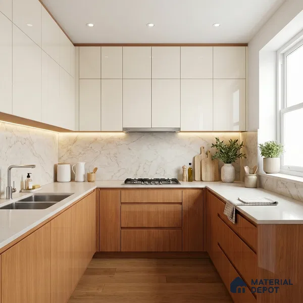Wooden Look LM 15573 Mangrove Wood 8 ft x 4 ft High Gloss Finish Decorative Laminate - 1 mm | Suitable for TV Unit, Wardrobe, Kitchen Cabinets