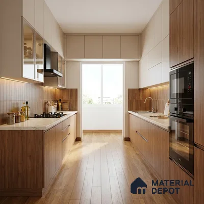 Wooden Look LM 17404 Sapped Walnut 10 ft x 4 ft Texture Finish Decorative Laminate - 1 mm | Suitable for TV Unit, Wardrobe, Kitchen Cabinets