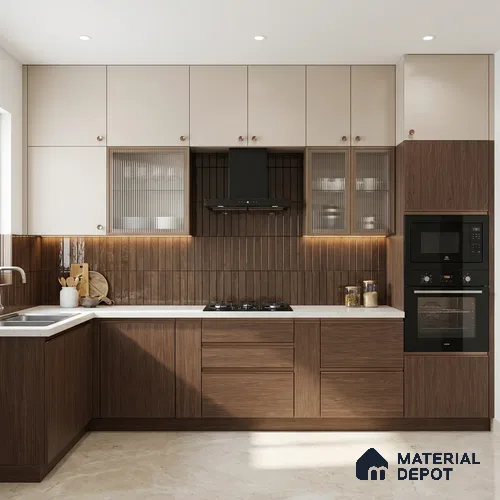 Wooden Look LM 17408 Russel Gris 10 ft x 4 ft Texture Finish Decorative Laminate - 1 mm | Suitable for TV Unit, Wardrobe, Kitchen Cabinets