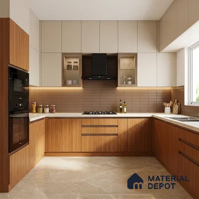 Wooden Look LM 17411 Natural Teak 10 ft x 4 ft Texture Finish Decorative Laminate - 1 mm | Suitable for TV Unit, Wardrobe, Kitchen Cabinets