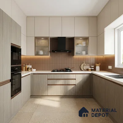 Wooden Look LM 17426 Smoked Binca Pecan 10 ft x 4 ft Suede Finish Decorative Laminate - 1 mm | Suitable for TV Unit, Wardrobe, Kitchen Cabinets