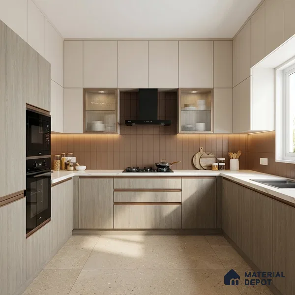 Wooden Look LM 17426 Smoked Binca Pecan 10 ft x 4 ft Suede Finish Decorative Laminate - 1 mm | Suitable for TV Unit, Wardrobe, Kitchen Cabinets