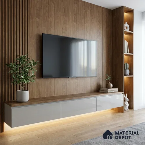 Wooden Look LM 18574 Nerolam Modish Dabema Walnut 8 ft x 4 ft Laminate - 1 mm | Suitable for TV Unit, Wardrobe, Kitchen Cabinets