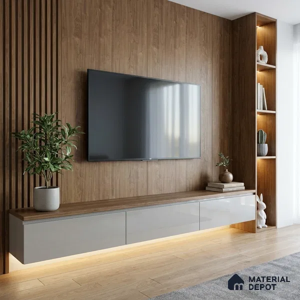 Wooden Look LM 18574 Nerolam Modish Dabema Walnut 8 ft x 4 ft Laminate - 1 mm | Suitable for TV Unit, Wardrobe, Kitchen Cabinets
