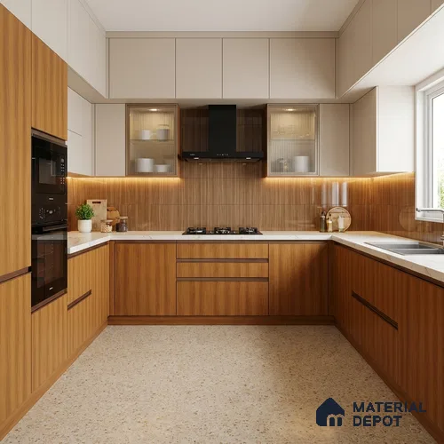Wooden Look LM 18775 Toasted Hazelnut 8 ft x 4 ft Texture Finish Decorative Laminate - 1 mm | Suitable for TV Unit, Wardrobe, Kitchen Cabinets