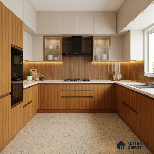 Wooden Look LM 18775 Toasted Hazelnut 8 ft x 4 ft Texture Finish Decorative Laminate - 1 mm | Suitable for TV Unit, Wardrobe, Kitchen Cabinets