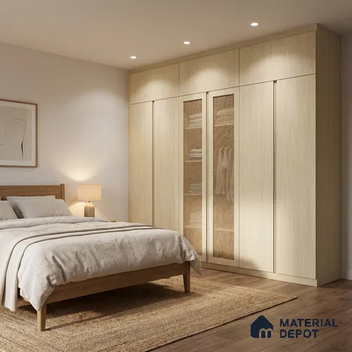 Wooden Look LM 18784 Vanilla Oak 8 ft x 4 ft Texture Finish Decorative Laminate - 1 mm | Suitable for TV Unit, Wardrobe, Kitchen Cabinets