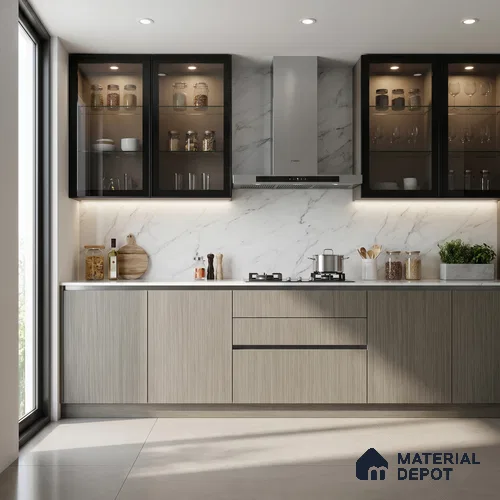 Wooden Look LM 18785 Dune Brown 8 ft x 4 ft Texture Finish Decorative Laminate - 1 mm | Suitable for TV Unit, Wardrobe, Kitchen Cabinets