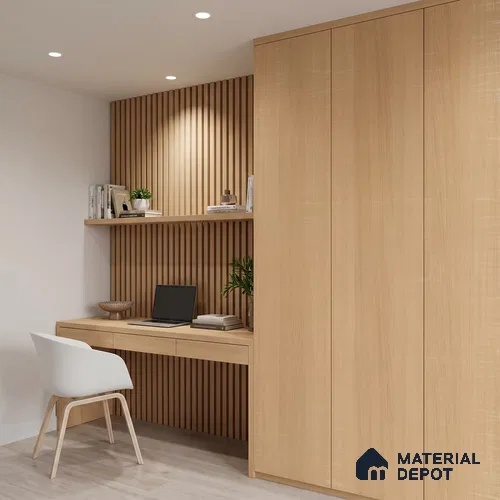 Wooden Look LM 18786 Barley Birch 8 ft x 4 ft Texture Finish Decorative Laminate - 1 mm | Suitable for TV Unit, Wardrobe, Kitchen Cabinets