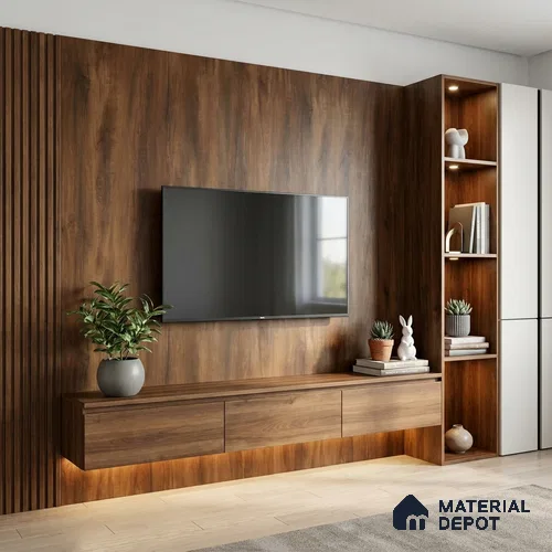 Wooden Look LM 18794 Sunny Dew 8 ft x 4 ft Texture Finish Decorative Laminate - 1 mm | Suitable for TV Unit, Wardrobe, Kitchen Cabinets
