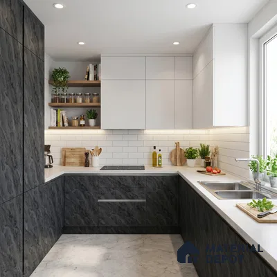Grey Marble Look LM 18815 8 ft x 4 ft Texture Finish Decorative Laminate - 1 mm | Suitable for TV Unit, Wardrobe, Kitchen Cabinets