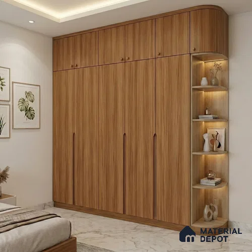 Wooden Look LM 19178 Juglans Redish 8 ft x 4 ft Texture Finish Decorative Laminate - 1 mm | Suitable for TV Unit, Wardrobe, Kitchen Cabinets
