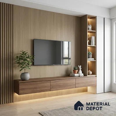 Wooden Look LM 19184 Kiri Pinus 8 ft x 4 ft Texture Finish Decorative Laminate - 1 mm | Suitable for TV Unit, Wardrobe, Kitchen Cabinets