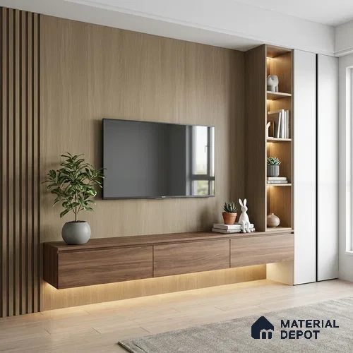 Wooden Look LM 19184 Kiri Pinus 8 ft x 4 ft Texture Finish Decorative Laminate - 1 mm | Suitable for TV Unit, Wardrobe, Kitchen Cabinets