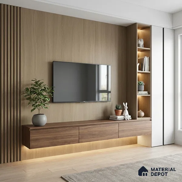 Wooden Look LM 19184 Kiri Pinus 8 ft x 4 ft Texture Finish Decorative Laminate - 1 mm | Suitable for TV Unit, Wardrobe, Kitchen Cabinets
